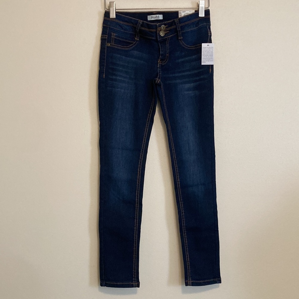 Girls size 12 MUDD dark blue jeggings skinny stretch jeans NWT